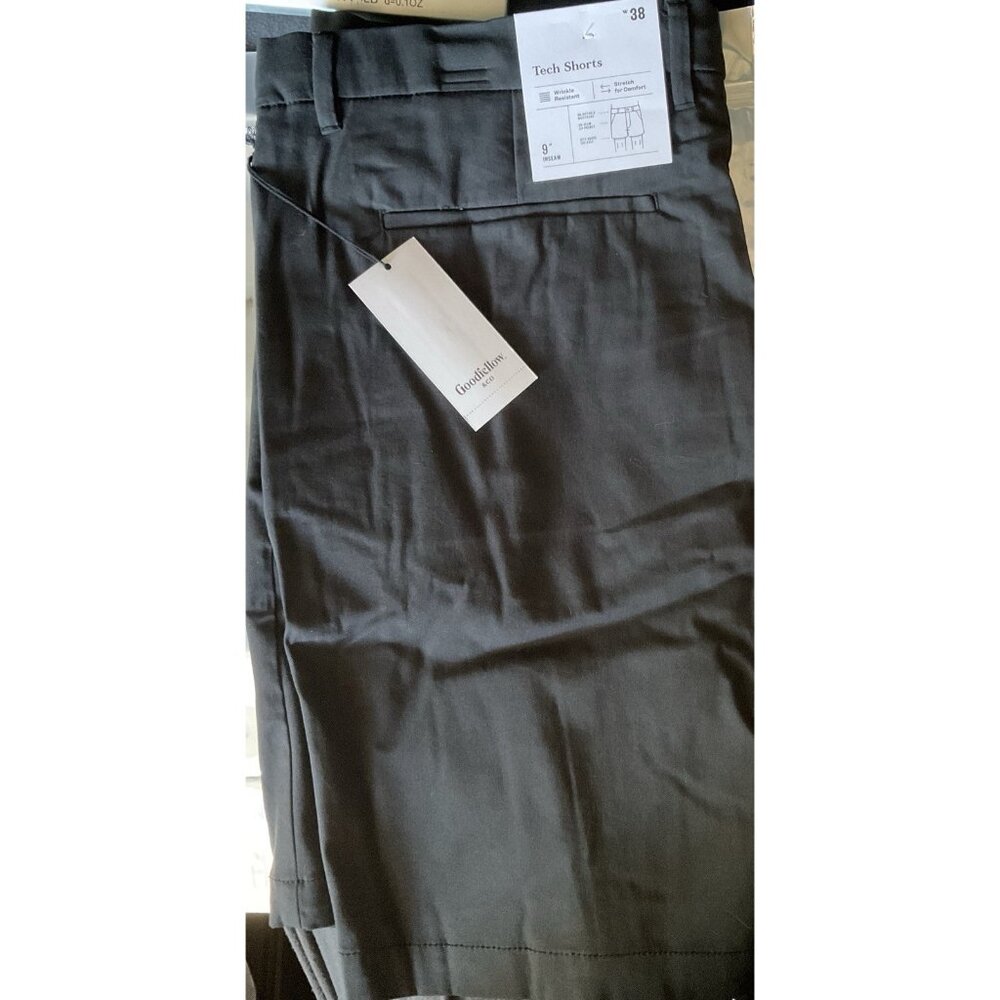 Goodfellow & Co Mens Black Tech Shorts Size 38 Added Stretch Wrinkle-Resistant